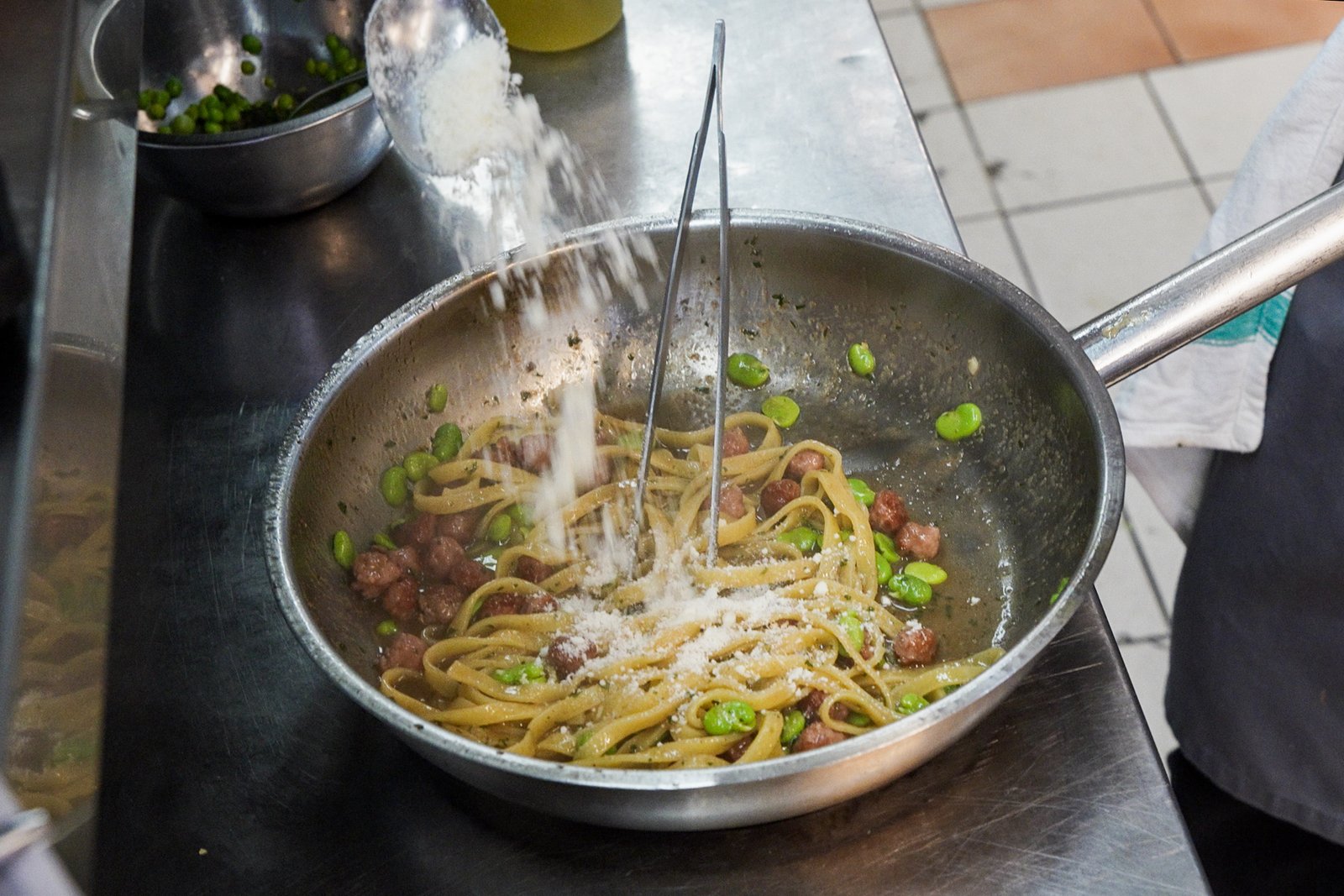 Tossing with pecorino romano