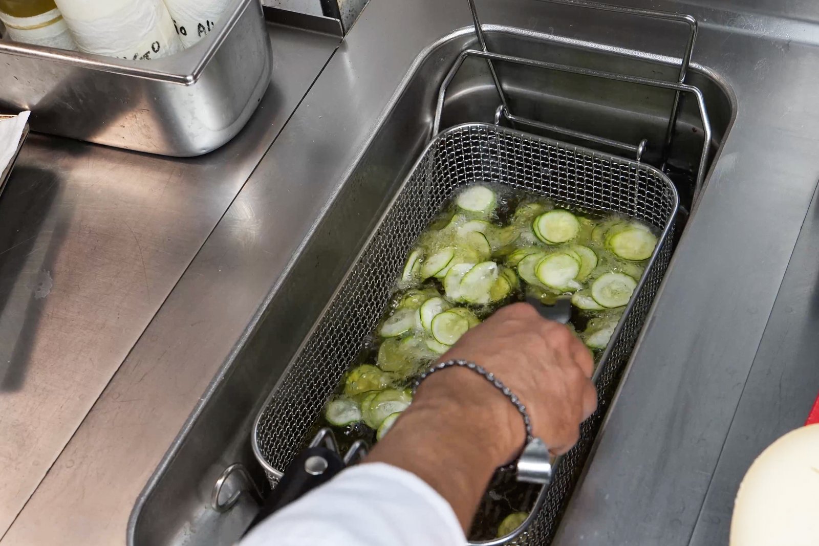 Fried courgettes